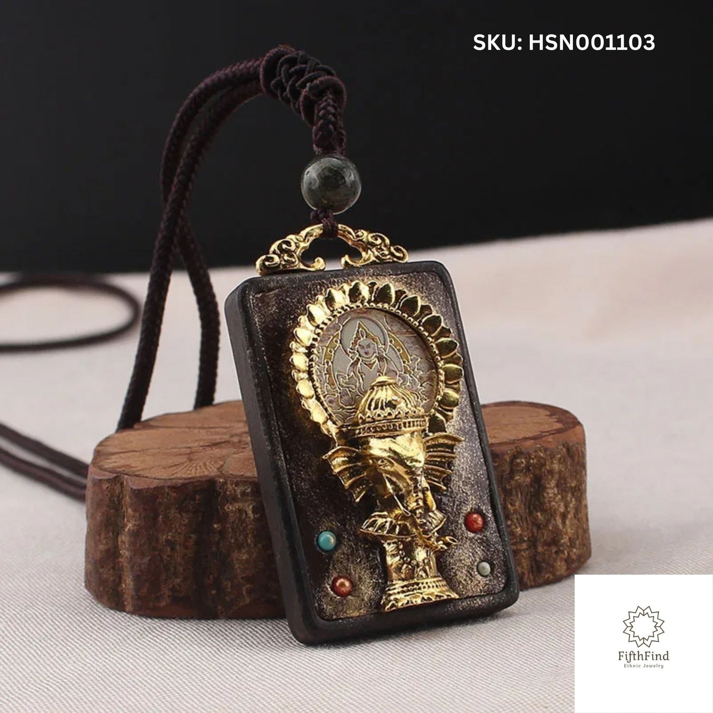 Tibetan Gold Buddha Pendant Necklace