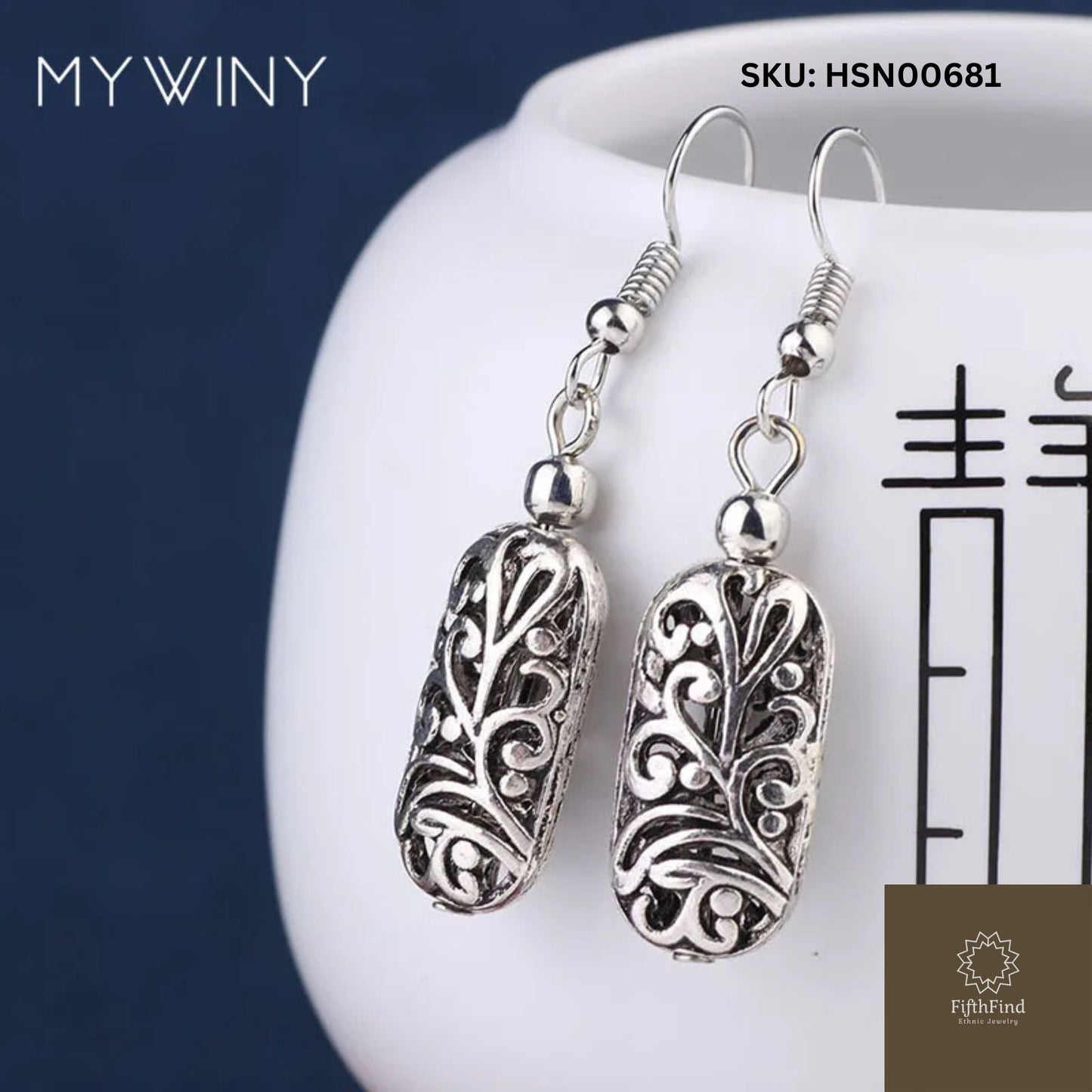 Intricate Silver Scrollwork Earrings - Boho Chic Jewelry