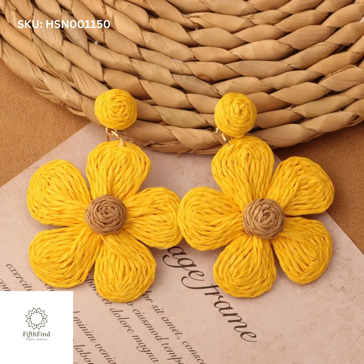 Yellow Boho Flower Earrings for Vibrant Boho Chic Style