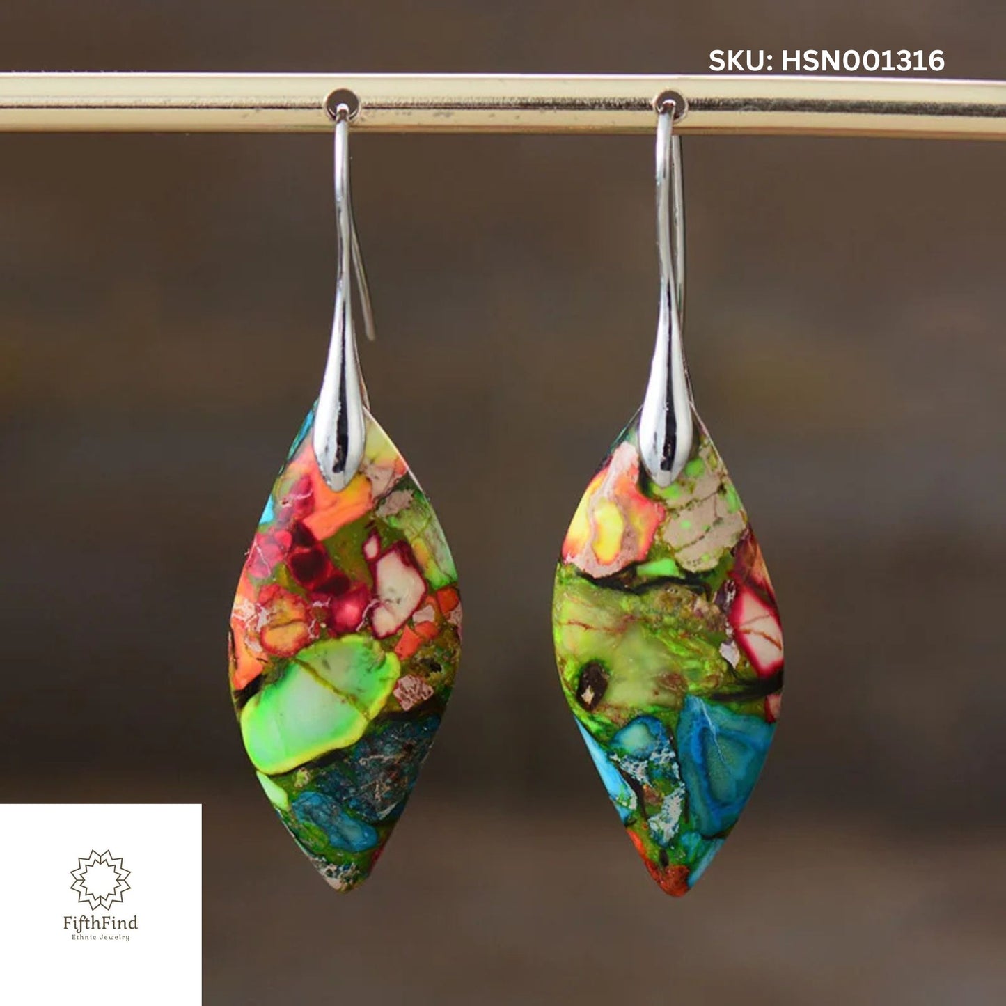 Vibrant Mosaic Drop Earrings