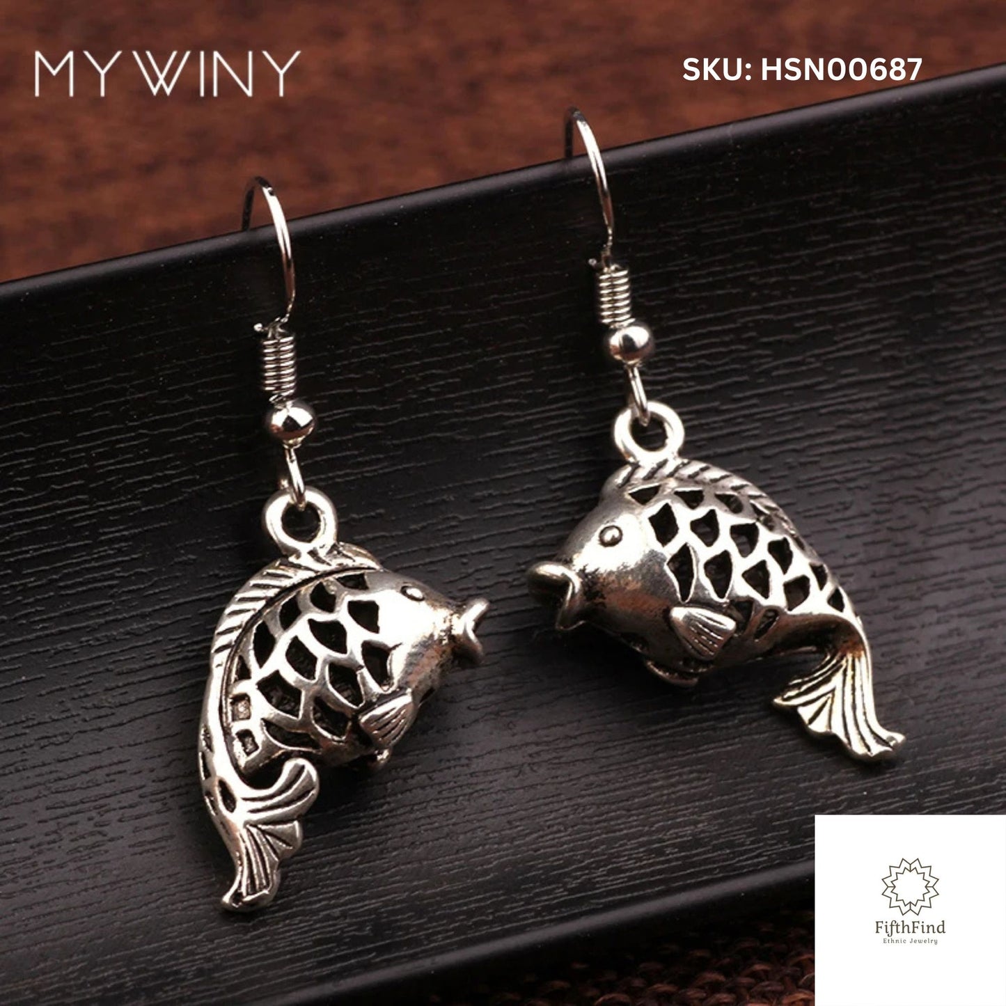 Silver Fish Earrings - Ethnic Boho Drop Accessories