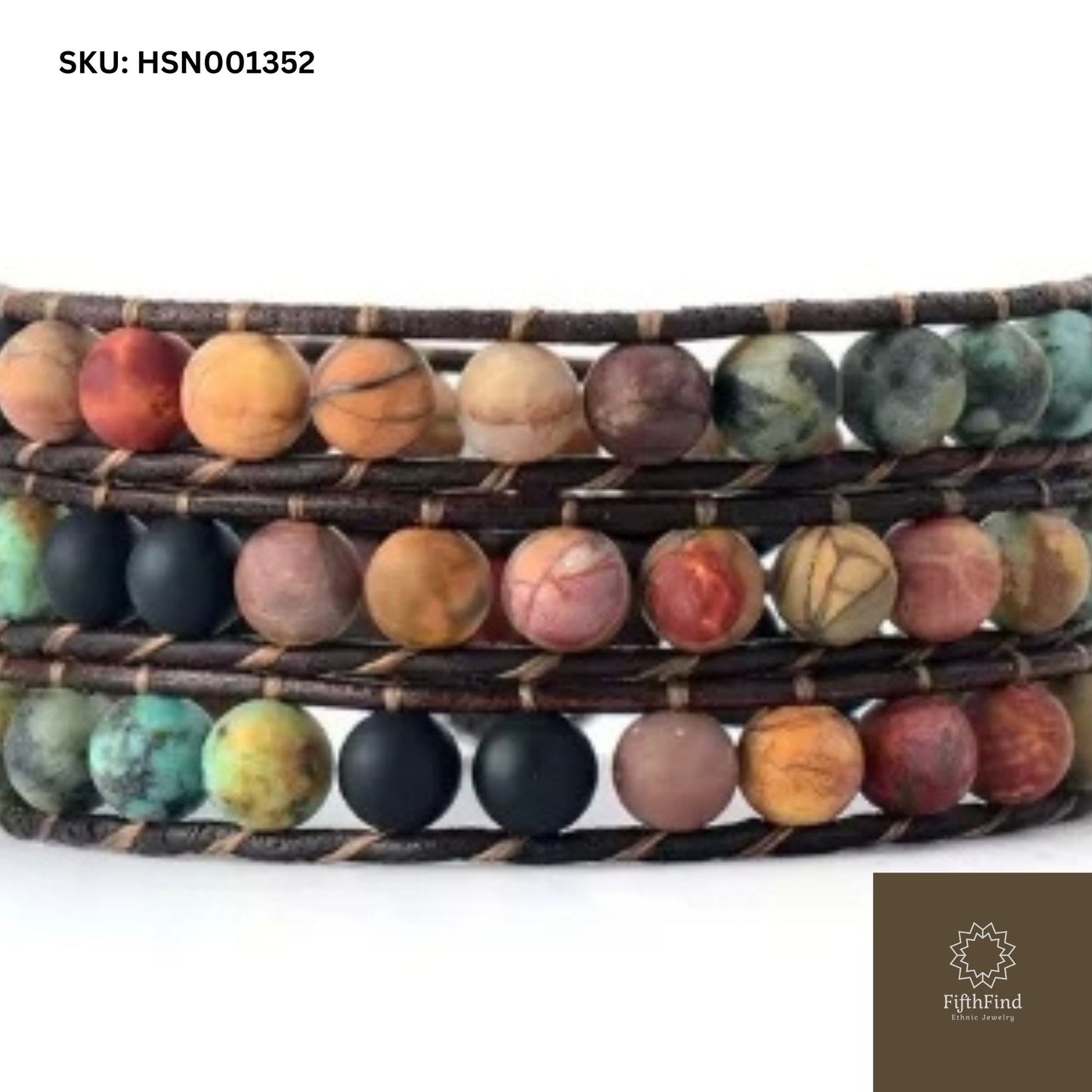 Multi-Layered Jasper Beaded Bracelet - FifthFind Jewelry