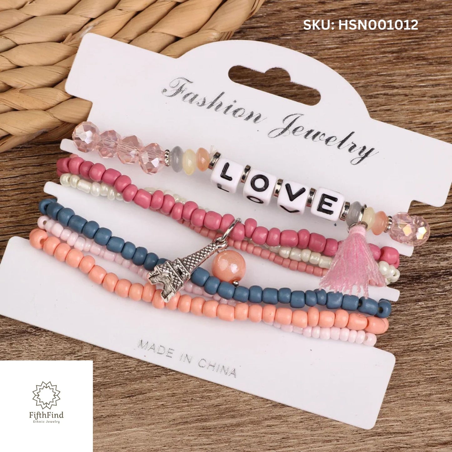 Colorful Beaded Love Bracelet Set - FifthFind Jewelry