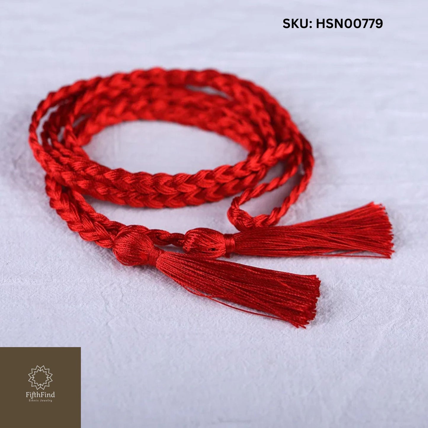 Vibrant Red Braided Tassel Cord Bracelet