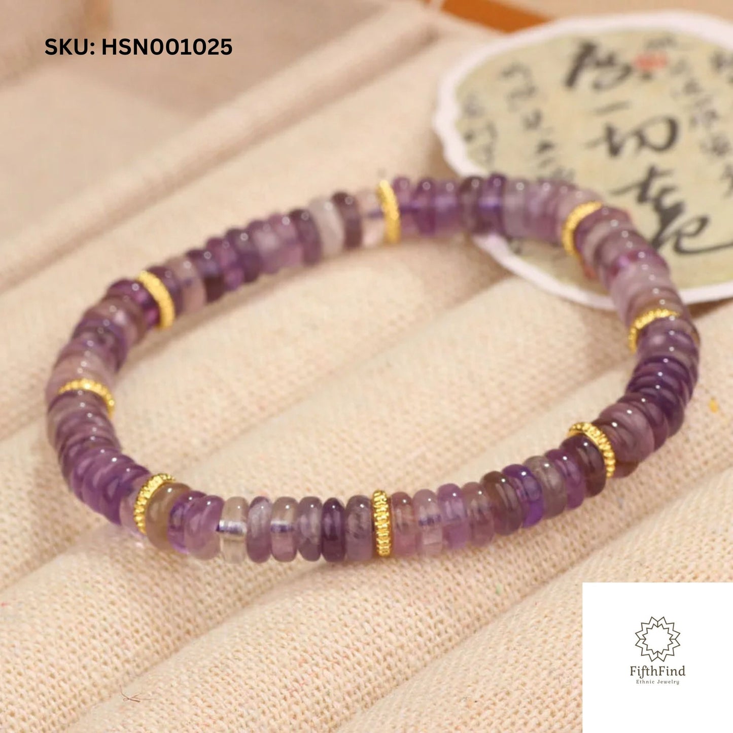 Luxurious Amethyst Beaded Bracelet - FifthFind Jewelry