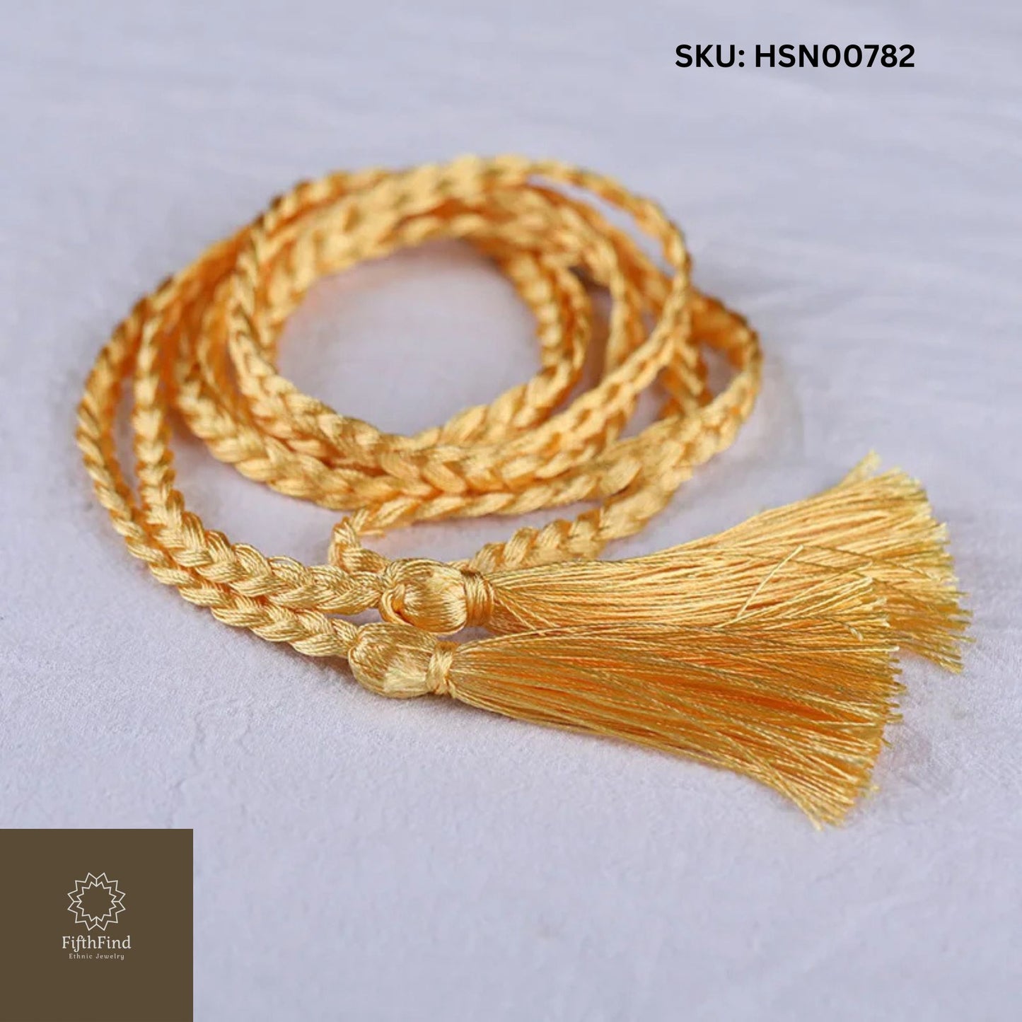 Golden Braided Tassel Cord Bracelet