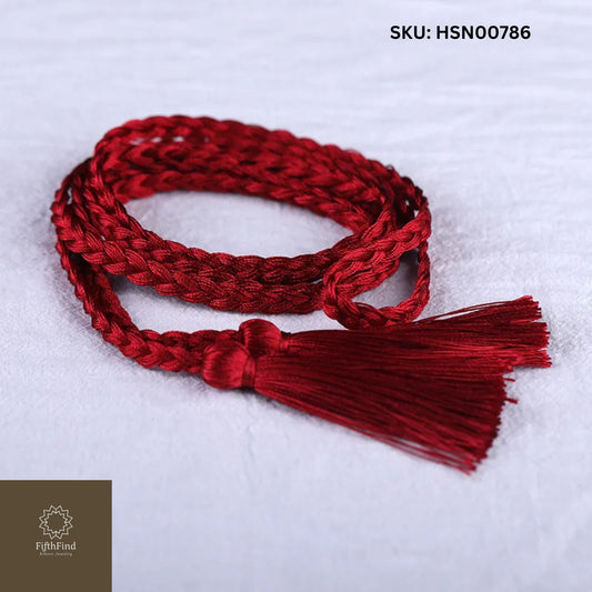 Deep Red Braided Tassel Cord