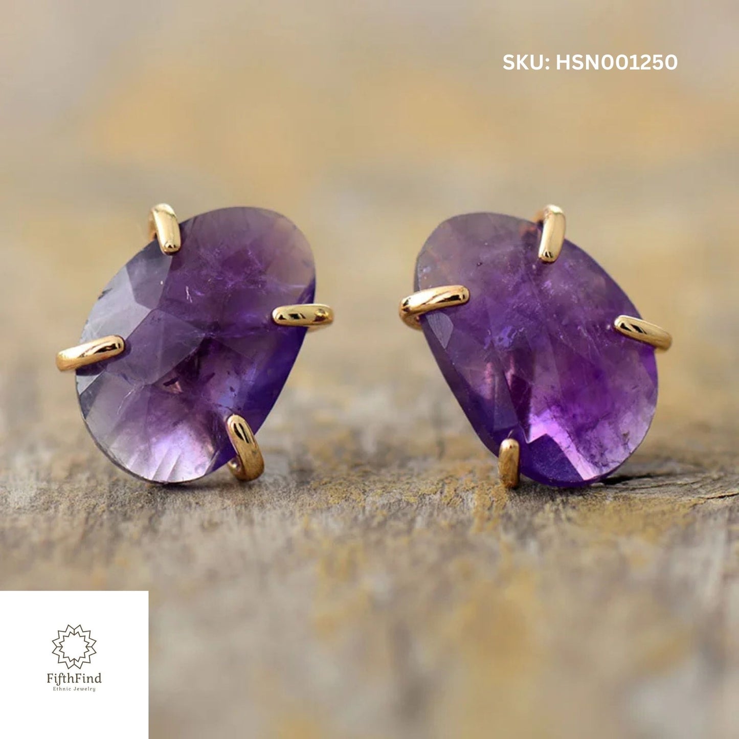 Amethyst Teardrop Stud Earrings