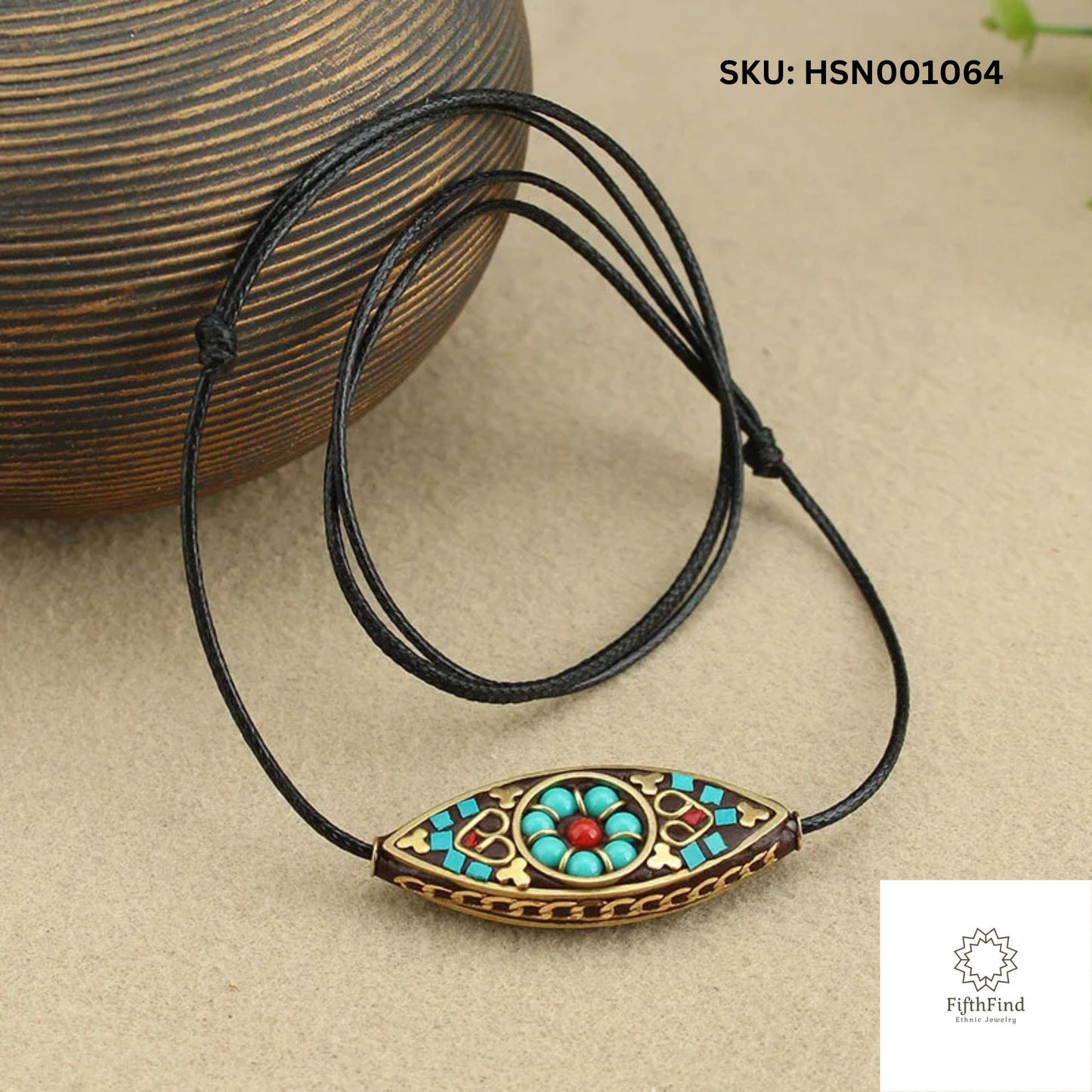 Tibetan Beaded Pendant Necklace – Boho Chic