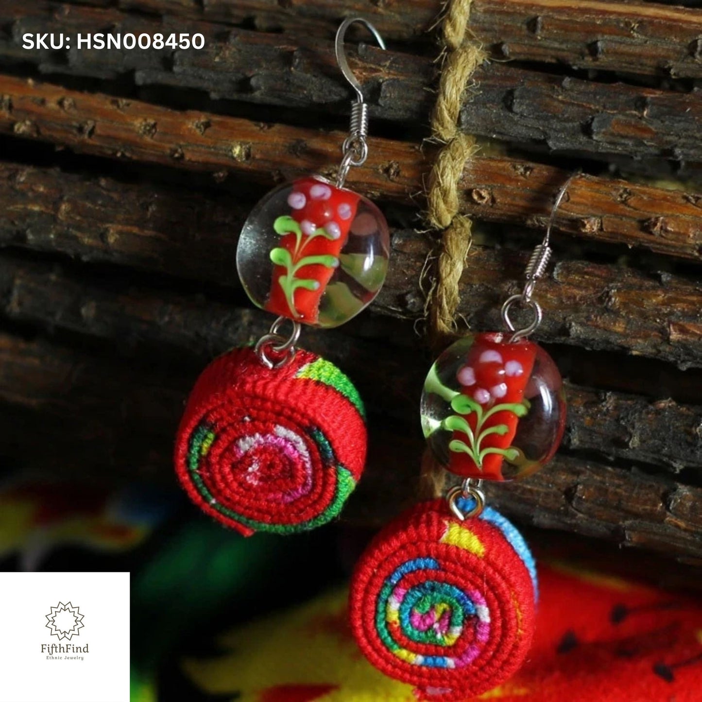 Colorful Boho Spiral Earrings