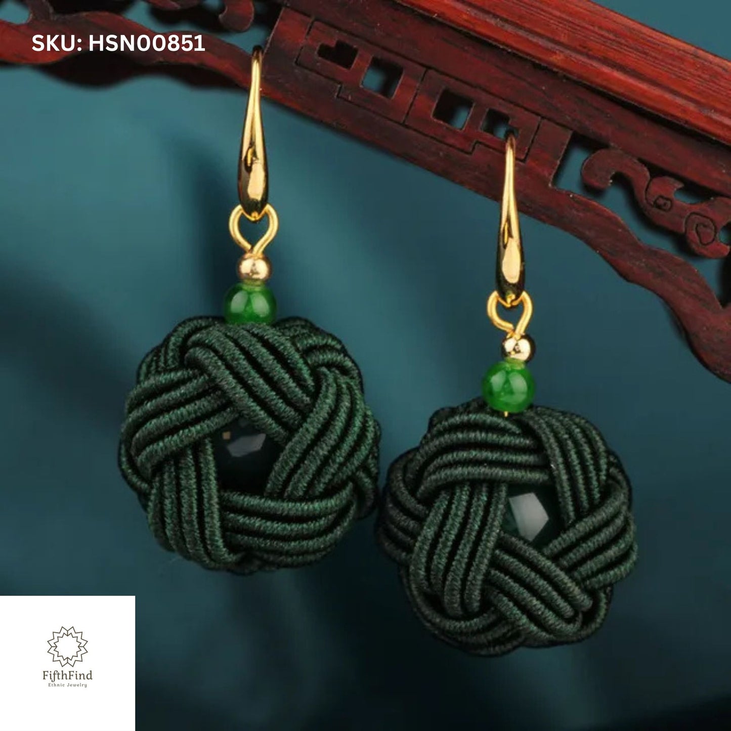 Elegant Green Knot Earrings