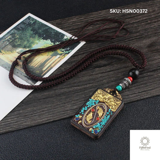 Boho Ethnic Pendant Necklace with Intricate Design